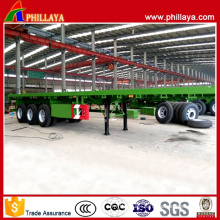 Tri Axles 20/40ft Flatbed Container Lock Semi Container Trailer